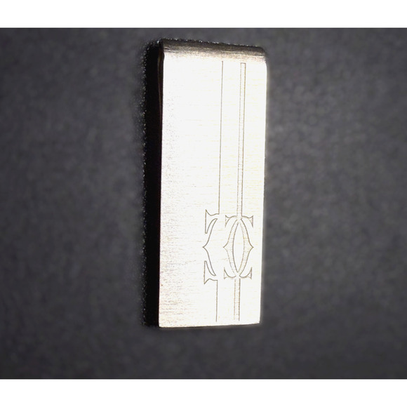 Cartier Silver Tone Money Clip Double C Bill Holder Authentic Stainless Steel - Picture 1 of 6